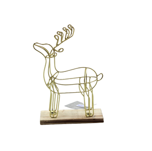 Reno de aluminio decorativo de Navidad de diseño moderno con base de madera para mesa decoración de Navidad hecho a mano personalizado - Product Image 5