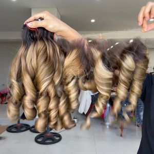 ผมแท้คุณภาพสูงแบบออมเบรไฮไลท์สีสันสดใส พร้อมผมปิดหน้าผากและผมเป็นมัดสำหรับทำวิก - Product Image 5