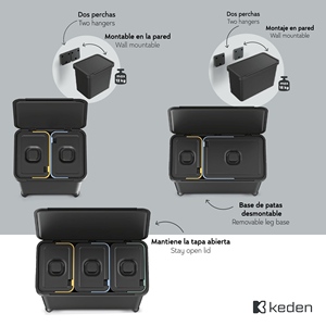 Sistema di Raccolta Differenziata KEDEN 3 x 10 Litri - Product Image 3