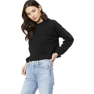 Sudadera raglán recortada de gran tamaño para mujer, Sudadera con capucha de entrenamiento elegante, jersey de cuello redondo personalizado, sudaderas, Top corto relajado, insignia - Product Image 4