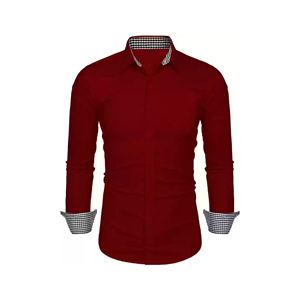 100% cotton nam ăn mặc áo sơ mi tùy chỉnh in logo văn phòng chính thức phong cách giản dị đứng lên cổ áo dài tay áo chống nhăn thực hiện - Product Image 4