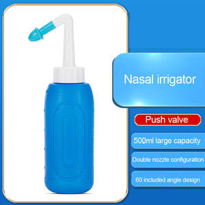 Nose <b>Washer</b> Nasal Irrigator 500ml Medical Nasal Wash Bottle with Cap & Brush for Home Adult & Children Salt Spray Use - Product Image 5