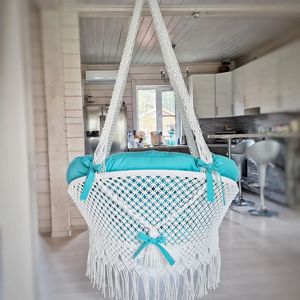 Columpio Brisa Marina, Silla de Jardín, Hermosa Hamaca de Macramé y Columpio Colgante Tejido - Product Image 3