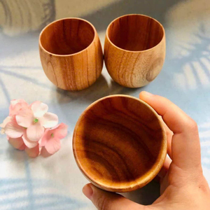 Tasse à thé à café en bois de style vintage avec logo personnalisé direct d'usine, vaisselle ustensile artisanat cadeaux uniques dans les fêtes de mariage - Product Image 4