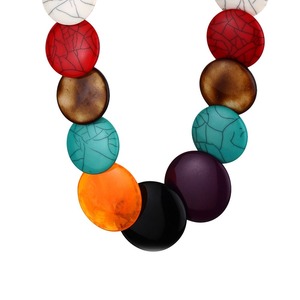 Collar de Cuentas de Resina Pulida Hechas a Mano en India, Estilo Ángel, Vintage, Accesorios de Artesanía Navideña, Diseño Sólido de Luna - Product Image 2