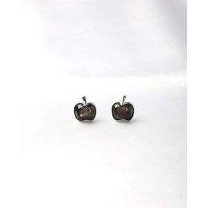 Apple <b>Stud</b> <b>Earrings</b> Fruit Shape Zinc Alloy Gold Plated Pearl Diamond for Party Engagement - Product Image 2