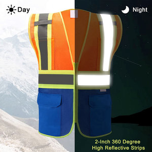 Gilet de travail de sécurité routière multi-poches personnalisé pour hommes, gilet de sécurité réfléchissant haute visibilité, gilets de travail à logo personnalisé - Product Image 6