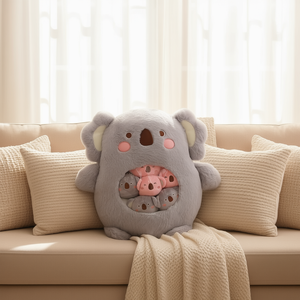 Cuscino Peluche Koala da 20 Pollici, Morbidissimo, con 6 Cuccioli, in Tessuto Poliestere Super Morbido e Cotone PP, Antistress, Regalo Anniversario, ODM - Product Image 3