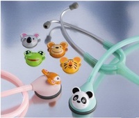 Estetoscopio Pediátrico de Una Sola Cabeza con Diseño Divertido de Animales, Material de Aluminio y PVC, Diagnóstico Manual Preciso, para Hospitales y Uso Médico