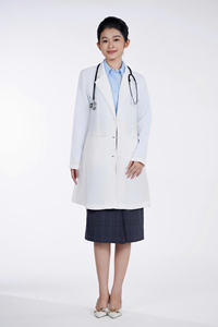 Blouse blanche en tissu respirant en spandex/coton de haute qualité pour une utilisation unisexe à l'hôpital - Product Image 2