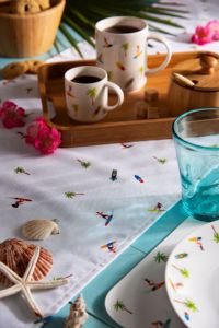 Set di 6 Tazze da Caffè Espresso in New Bone China Resistente, 10 cl (3.4 oz), Design Minimalista Stile Tropicale da Spiaggia Honolulu Excelsa - Product Image 4