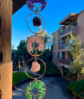 Feng Shui arbre de vie 7 pierres Chakra cristal brut pierres précieuses décoration murale Yoga méditation ornements suspendus