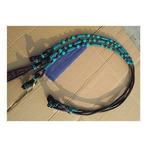 บังเหียนขี่ม้าหนังแท้สไตล์ตะวันตกสายบังเหียนแบบถักมืออุปกรณ์ขี่ม้าแบบถักโลโก้ได้ตามต้องการ - Product Image 5