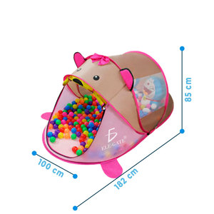 Maisonnette pliable en PVC pour enfants, thème jungle, avec structure en bois pour les aventures en jardin - Product Image 3