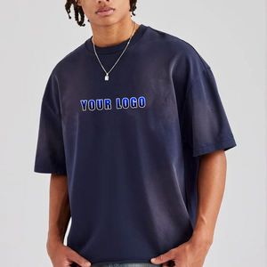 2025 haute qualité 100% coton lavage à l'acide t-shirt poids lourd hommes personnalisé blanc pierre lavé Vintage recadrée t-shirt - Product Image 5