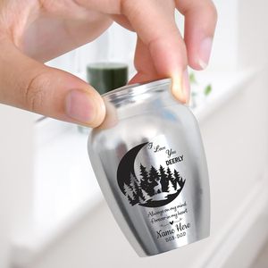 Personalized Deer Hunting Urns Stainless Steel Decorative <b>Keepsake</b> Urn Engraved Custom Size Urns for Adults Human <b>Ashes</b> Silver - Product Image 5