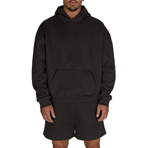 Stylish Hoodies And <b>Short</b> Set 100 Percent Cotton <b>Mens</b> Pakistan Made Gym Wear With <b>Long</b> Sleeve Hoodie And Breathable <b>Shorts</b> - Product Image 1