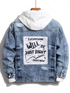 เสื้อแจ็คเก็ตยีนส์ผู้ชายแฟชั่นใหม่สไตล์วินเทจสำหรับฤดูใบไม้ร่วง เสื้อผ้าสตรีทแวร์สั่งทำพิเศษ คุณภาพสูง เป็นมิตรกับสิ่งแวดล้อม ระบายอากาศได้ดี ผลิตจากผ้าฝ้าย 100% - Product Image 3