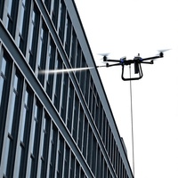 Flyaster C15 Drone de Nettoyage de Bâtiments en Hauteur 100m, Moteur et Pompe 16MPa 20L/min avec Tuyau 120m, RTK FPV 4.5kW 20Ah pour Façades et Vitres