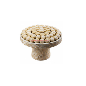 Handmade Modern Hammered Metal Chocolate Stand With Decorative Tribal Pattern Wood Base For Wedding And Party Dessert Tables - Product Image 6