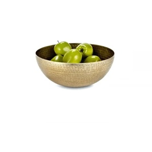 Tazón decorativo para servir frutas de alta calidad, hecho a mano con acabado chapado en oro y soporte de Metal de aluminio - Product Image 3