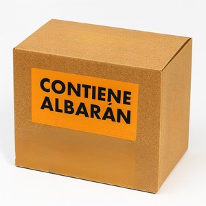 สติกเกอร์สีส้มขนาด 10x5 ซม. พร้อมข้อความ 'CONTIENE ALBARN' ฉลากมองเห็นได้สำหรับบรรจุภัณฑ์ไปรษณีย์พร้อมเอกสารแจ้งเตือน - Product Image 2