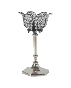 <b>Crystal</b> Diamond Luxury Handmade Decorative Design Candle Holder Wedding Decor Mini Silver Decor Candle Stand for Candle Tealight - Product Image 2