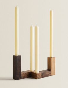 Juego de Portavelas de Madera de Roble Macizo Moderno, Candelabros Modulares Encajables para Centro de Mesa, Decoración del Hogar, Estilo Minimalista - Product Image 2