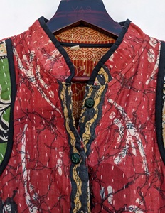 Indian <b>Kantha</b> Tops Handmade Top Cotton <b>Kantha</b> Kediya <b>Jacket</b> Unique Style Top <b>Kantha</b> <b>Jacket</b> - Product Image 4
