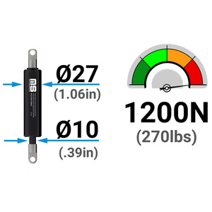 Bouteille de gaz inversée en acier certifié ISO de 409 mm Course de 250 mm Support de levage de volet d'accès industriel Ressorts d'accès au sous-sol - Product Image 2