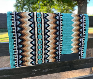 Western Show Horse Saddle Blanket Diseño de Nueva Zelanda Manta de sillín de lana hecha a mano Top Wool Saddle Pad Size - Product Image 4
