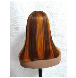 Perruques sans colle de cheveux humains droits uniques de haute qualité professionnels avant dentelle originale - Product Image 1