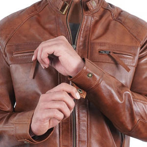 New Arrival Motorcycle Genuine Leather Jacket Biker <b>Motorbike</b> Casual Latest Design Leather Waterproof Sports jacket for men - Product Image 6