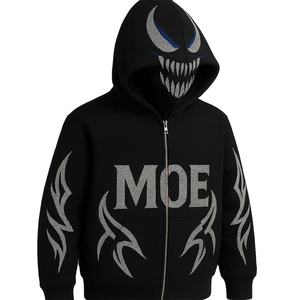 Sweat-shirts à capuche roses personnalisés avec impression flamme, logo personnalisé, streetwear unisexe, coton épais, sweats OEM, ODM, vente en gros B2B - Product Image 3