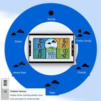 Estación Meteorológica Digital Inalámbrica con Reloj, Termómetro Interior y Exterior, Higrómetro, Barómetro, Pronóstico con Sensor de 3 Canales