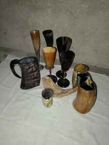 Mug rustique en corne viking artisanal, écologique, pour bière, vin, café, pour les fêtes, logo personnalisable, motif, lave-vaisselle, micro-ondes - Product Image 3