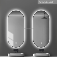 Miroir de salle de bain mural intelligent avec éclairage LED, design moderne, piste de défilé, éclairage, capteur tactile, interrupteur