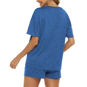 Ensemble pour femmes 2 pièces Ensemble pour femmes Fabricant en gros 100% coton Short léger avec chemise Vêtements décontractés respirants - Product Image 6