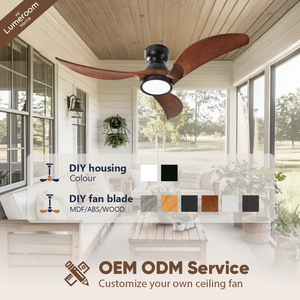 42 Inch Solid Wood Blade <b>Ceiling</b> <b>Fan</b> with Light 3 Blade Modern Design Quiet DC Motor <b>Remote</b> <b>Control</b> for Bedroom Living Room - Product Image 4