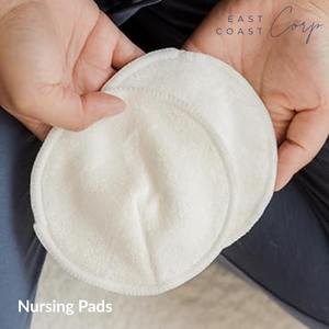 Almohadillas de lactancia reutilizables orgánicas, lavables, para amamantar y tener fugas con bolsa de transporte - Product Image 1