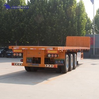 15 mètres 40Ft Plate-forme 40 pieds 20Ft Box Loader Conteneur d'expédition océanique à plat Flat Track Bed Deck Semi Remorque