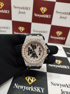 Hip Hop hommes de haute qualité VVS bracelet en acier inoxydable bicolore couleur montre Moissanite diamant Rose clouté mécanique rapide - Product Image 2