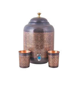 Distributeur d'eau en cuivre fabriqué à la main avec un design gravé unique adapté à l'hydratation quotidienne et à l'amélioration de la santé à la maison - Product Image 6