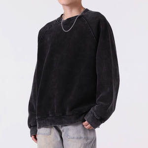 เสื้อสเวตเชิ้ตผู้ชายคุณภาพสูงสำหรับฤดูหนาว ล้างสีแบบแอซิดวอช ผ้าฝ้าย 100% แบบสวมหัว อุ่นสบาย ขายส่ง รับสั่งทำ พิมพ์ลายดิจิตอล ปักลาย DTF เสื้อฮู้ดดี้ - Product Image 1