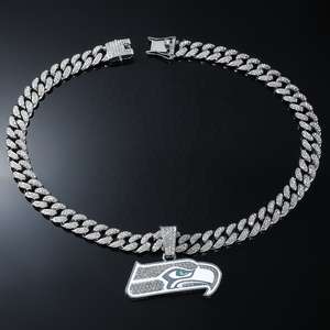 Colgante de Lujo Personalizado de los Seattle Seahawks, Plata 925 con Moissanita de Corte Brillante en Forma de Águila, Chapado en Oro, Estilo Hip Hop - Product Image 5