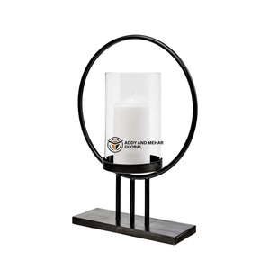 Candelabro de Resina de Hueso Moderno y Lujoso, Cilindro de Vidrio, Portavelas Saturno para San Valentín y Navidad, Duradero y Ecológico - Product Image 1