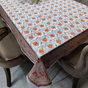 Nouveau modèle nappe de salle à manger couverture mariage coton bloc à la main imprimé fabrication couverture florale pour Restaurant cuisine - Product Image 1