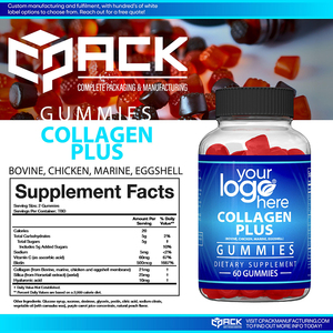 Complément alimentaire en gommes de collagène de haute qualité, fabriqué aux États-Unis, en vrac, marque privée, 60 unités pour adultes - Product Image 3