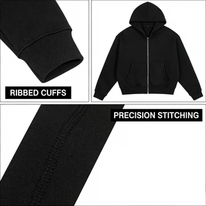 Sweat à capuche zippé pour homme, coupe confortable, idéal pour l'automne, personnalisable. - Product Image 5