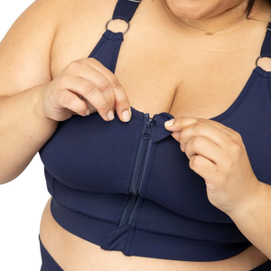 Soutien-gorge de sport à compression pour femmes rondes, soutien-gorge de yoga grande taille à maintien élevé, fermeture éclair sur le devant, bretelles réglables - Product Image 4